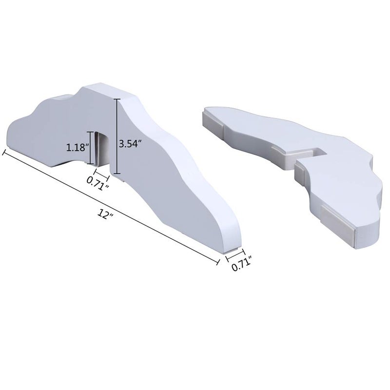 unipaws Support Feet for Wooden Pet Gate, Freestanding Dog Gate, Set of 2, Design for 0.71 inches Thickness Panel, White - Image 2